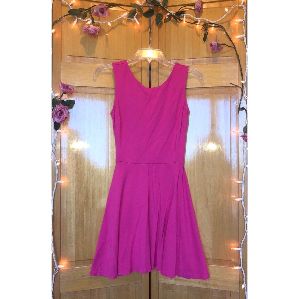 pink strappy back dress